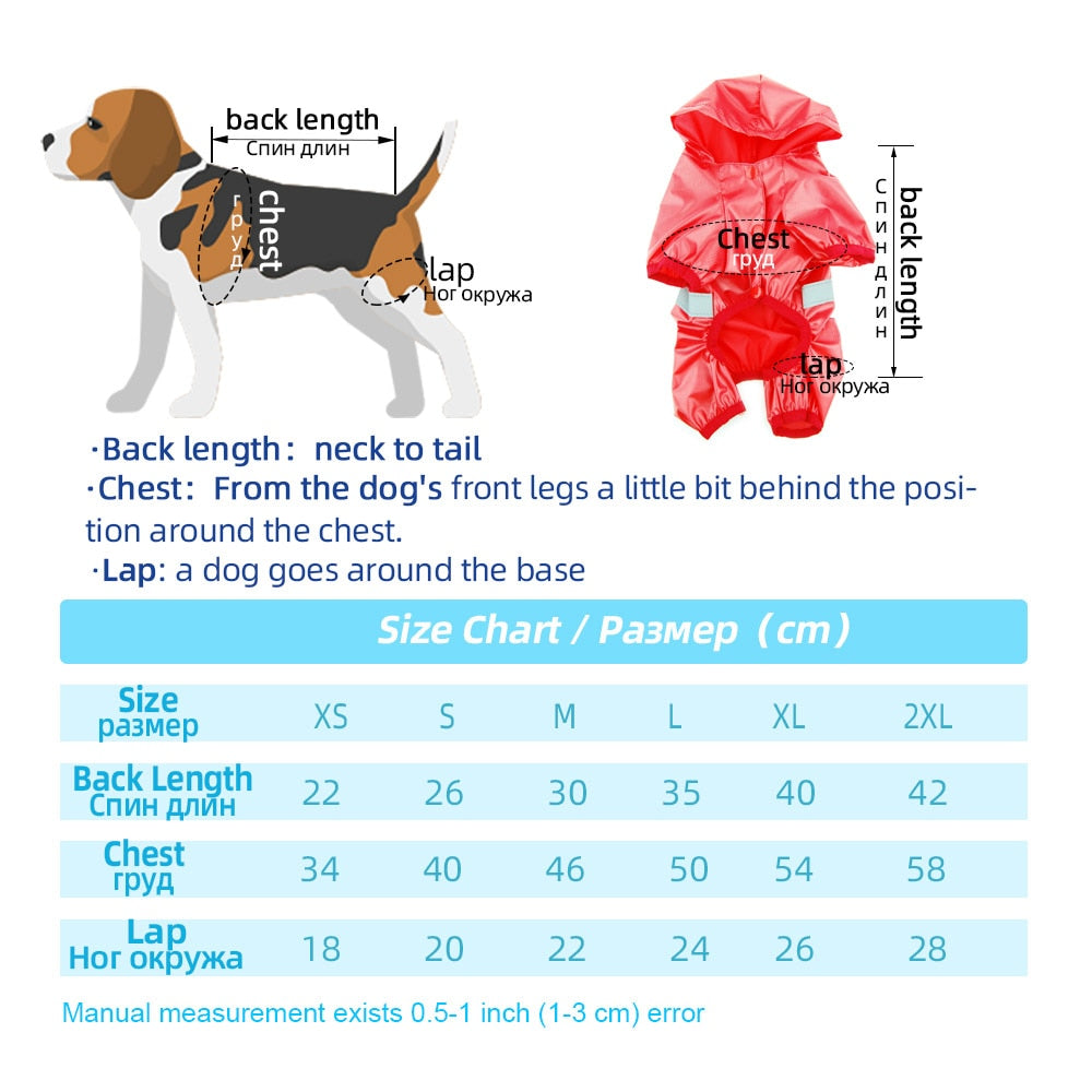 Reflective All-weather Waterproof Dog Rain Coat