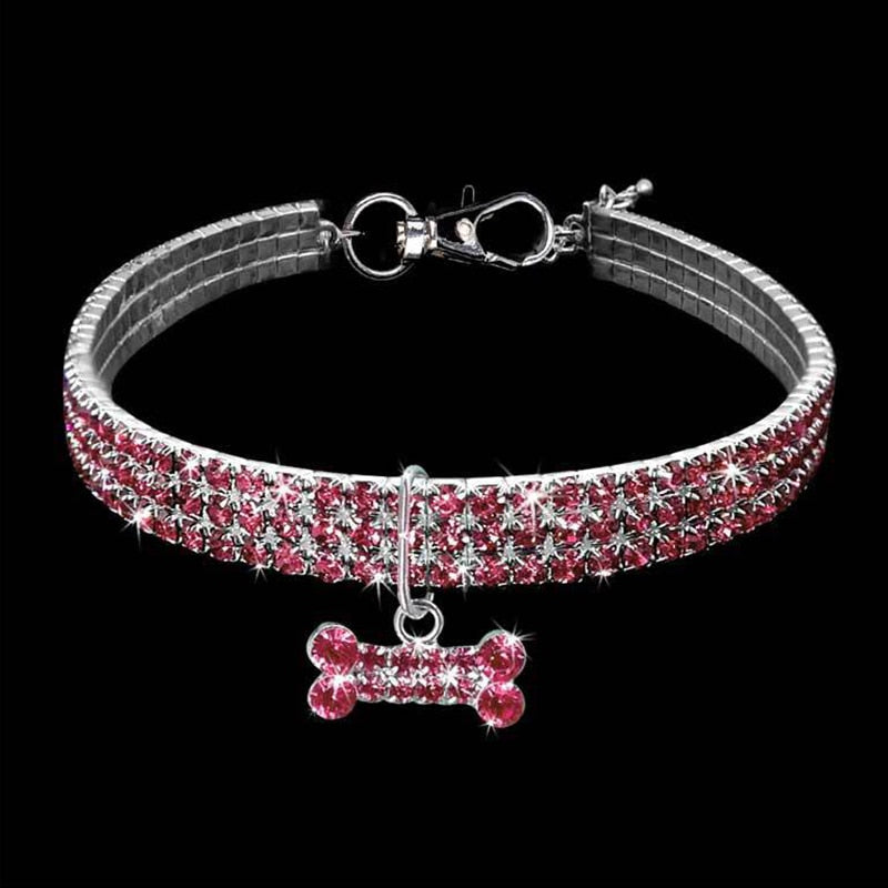 Bling Crystal Dog Collar Diamond Puppy Pet Shiny Full Rhinestone Necklace Collar Collars For Pet Little Dogs Supplies S/M/L