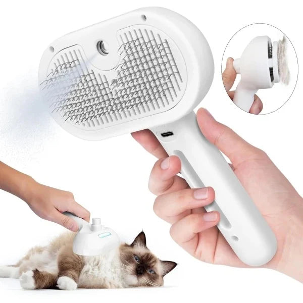 Premium pet brush with steam function